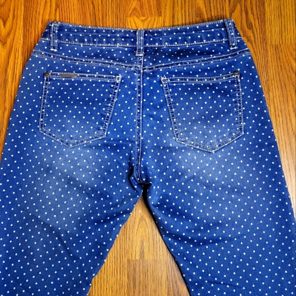 Celebrity Pink Women’s Skinny Jeans Size 5 Polka Dot Blue Stretch Denim A50 - Picture 6 of 9